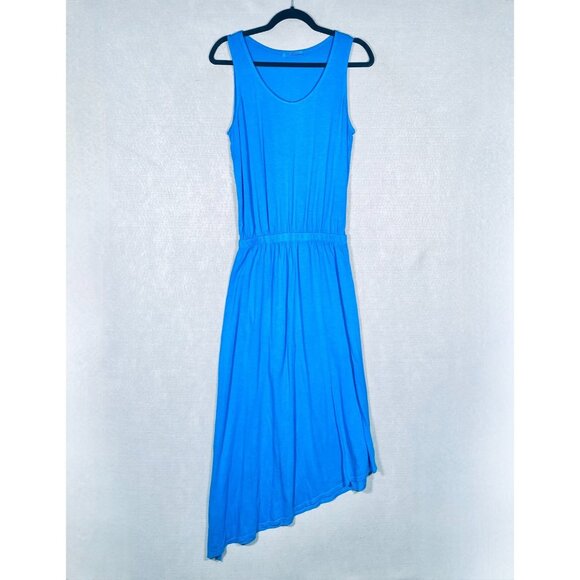 fresh produce Dresses & Skirts - Fresh Produce Dress Womens M Blue Cotton Blend Maxi Asymmetric
